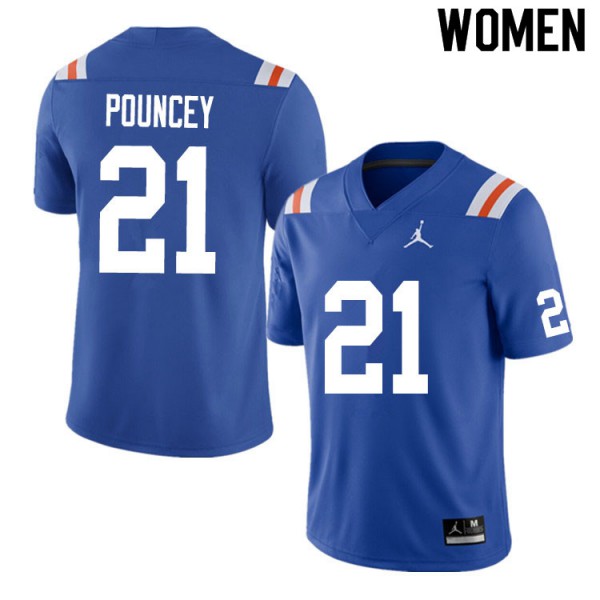 Women #21 Ethan Pouncey Florida Gators College Football Jerseys Throwback